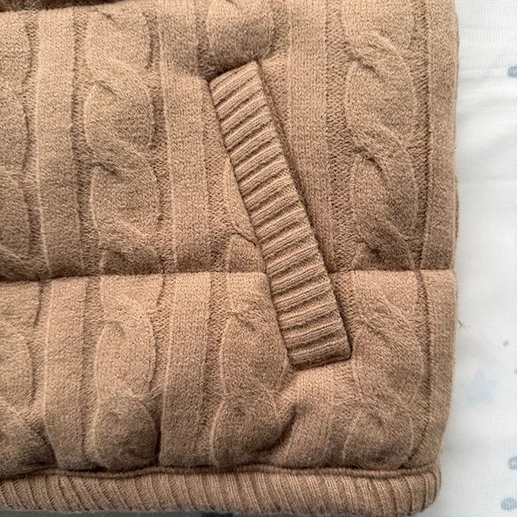 Ralph Lauren Tan Knitted Quilted Vest - Picture 2 of 10